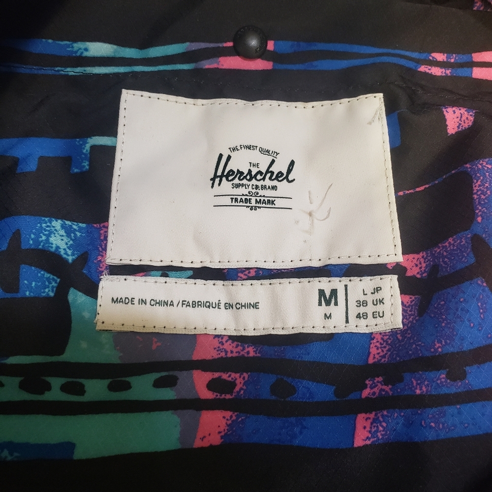 Herschel Voyage Coach Jacket Hoffman ZigZag Rain Wind Unisex Packable Size M - Picture 11 of 15